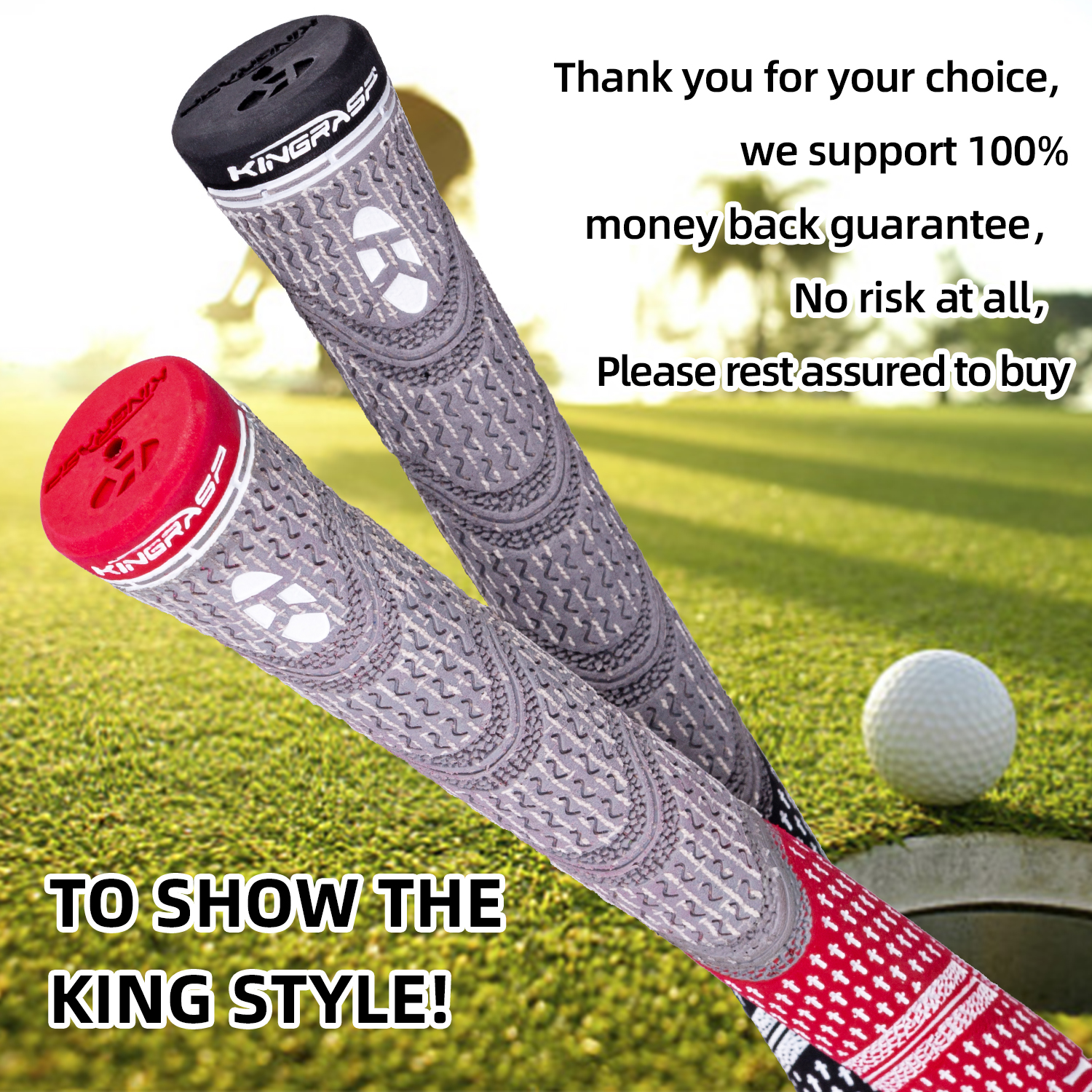 KINGRASP Multi Compound Golf Grips,Golf Club Grips midsize Standard Size,13 Grips Set,6 Colors Optional,Anti-Slip High S