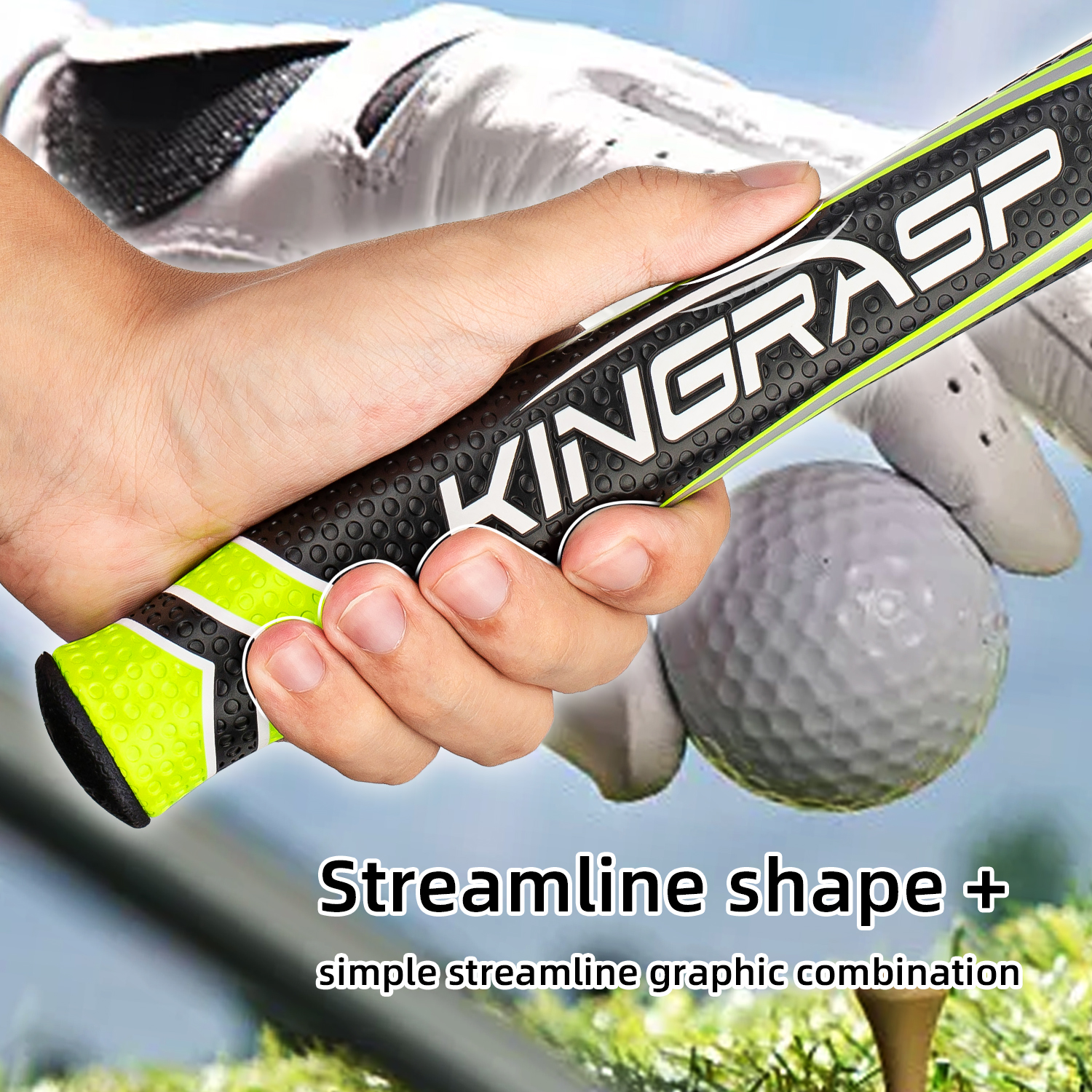 KINGRASP Putter Grip 1.0 2.0 3.0 Golf Putter Grip，Ergonomic Shape, Light, Anti-Slip Pattern,Great Comfortable Feel and M