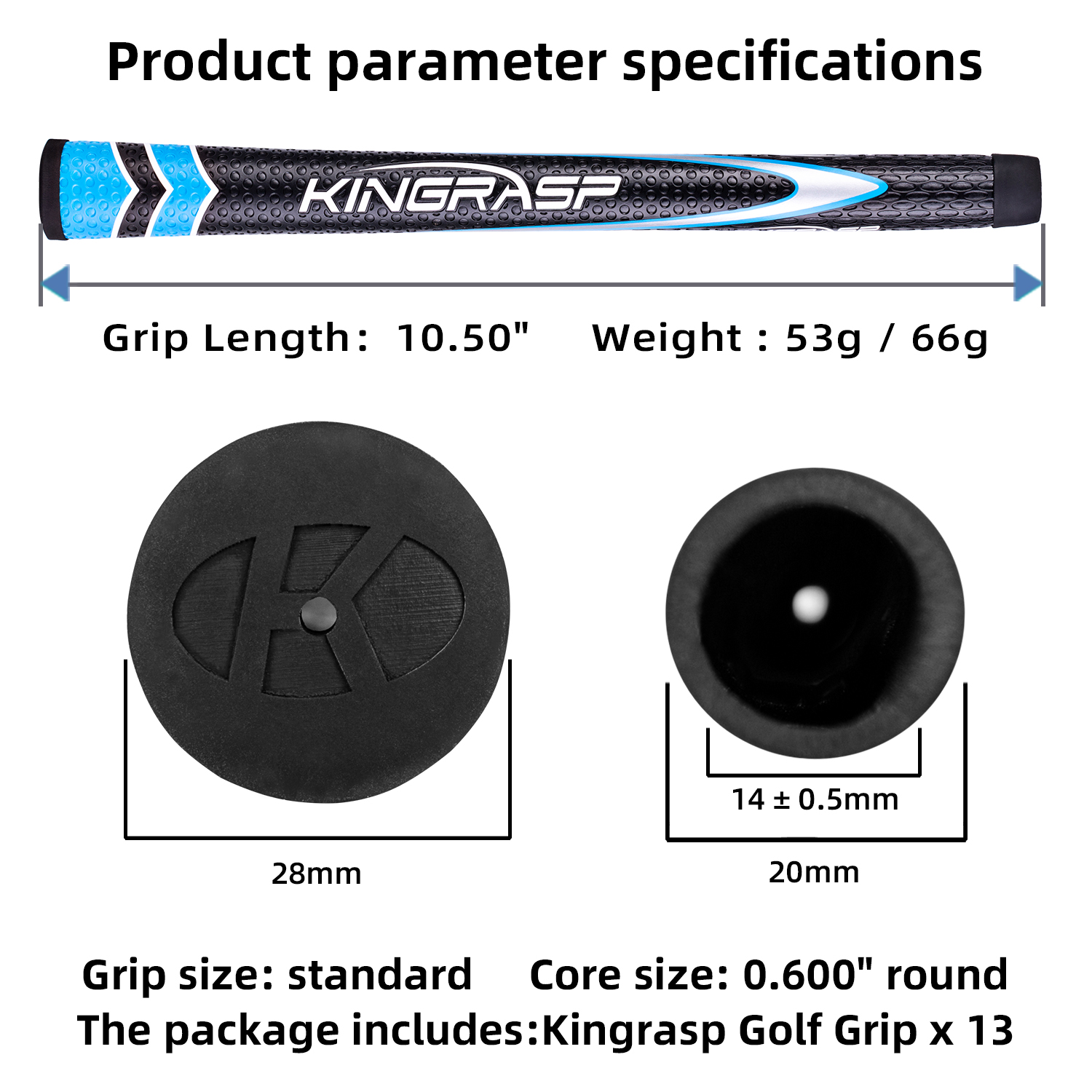 KINGRASP STP New Multi Compound Golf Grips(13 Grips + Free 13 Tapes) - High Traction Rubber Soft Polyurethane Golf Clubs