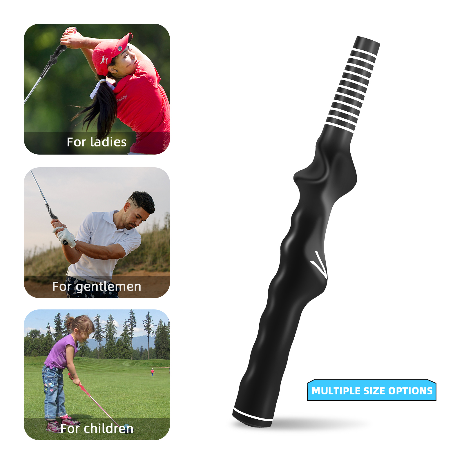 Lehui Golf Club Grip, Golf Swing Trainer Training Grip, Left and Right Hand Auxiliary Practice Teaching aids