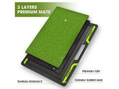 Golf Mat - Lehui Golf Hitting Mats - Artificial Turf Mat for Indoor/Outdoor Practice - Choose Your Size - Includes 1 Rubber Tees