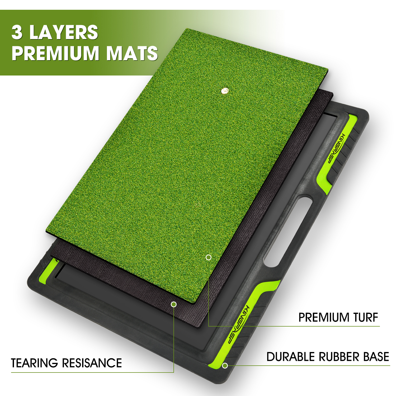 Lehui Golf Hitting Mats - Artificial Turf Mat for Indoor/Outdoor Practice - Choose Your Size - Includes 1 Rubber Tees