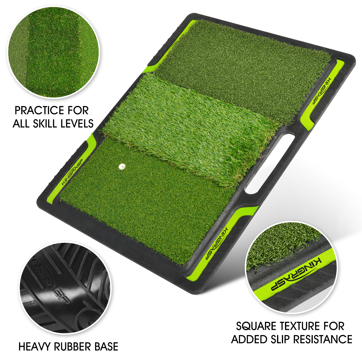 Lehui Golf Hitting Mats - Artificial Turf Mat for Indoor/Outdoor Practice - Rough and Fairway for Driving, Chipping, and