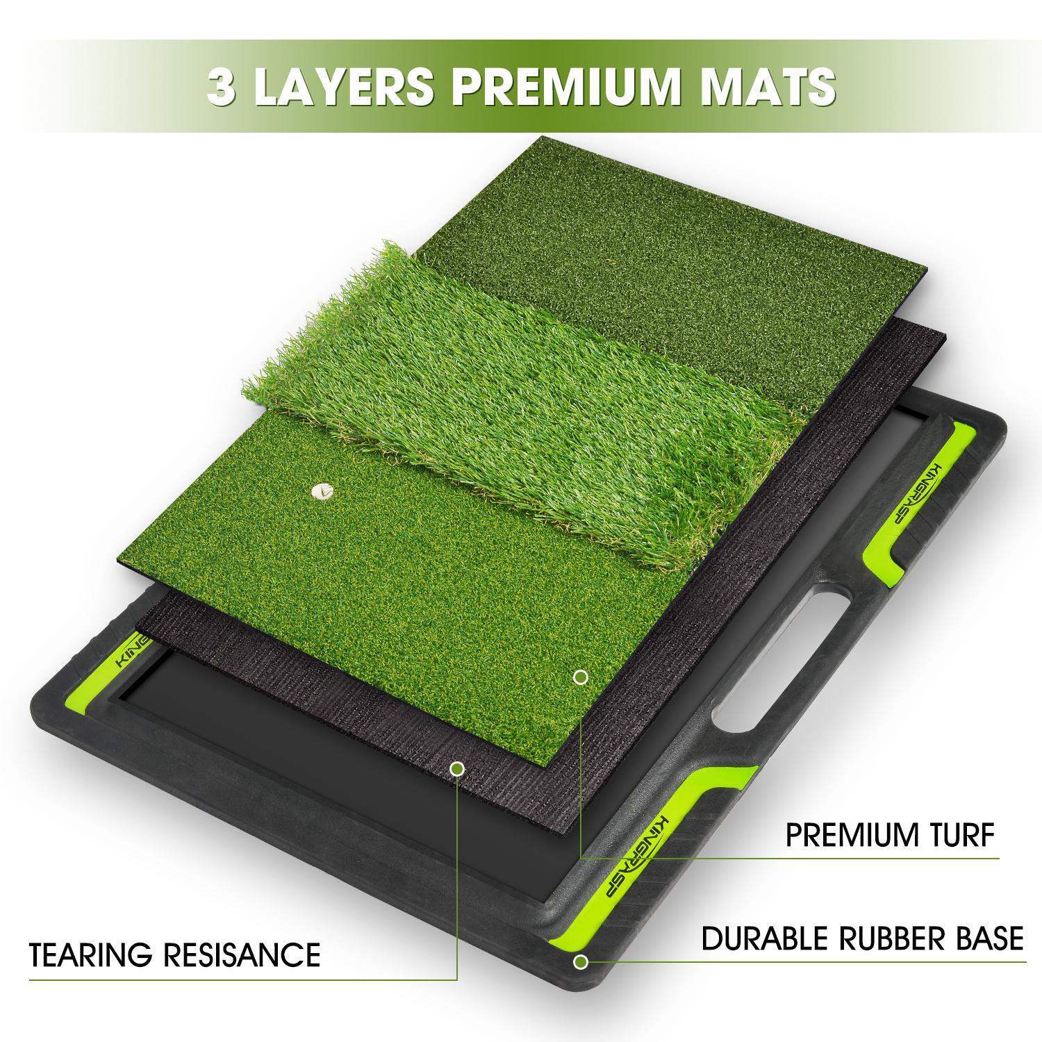 Lehui Golf Hitting Mats - Artificial Turf Mat for Indoor/Outdoor Practice - Rough and Fairway for Driving, Chipping, and